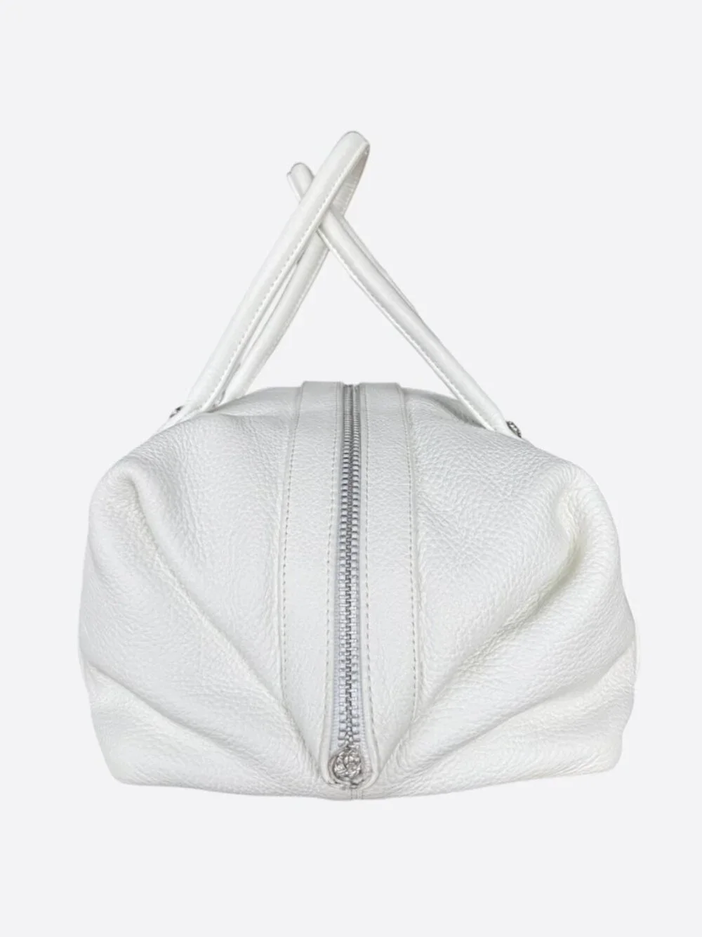 Chrome Hearts White Leather Cross Bag
